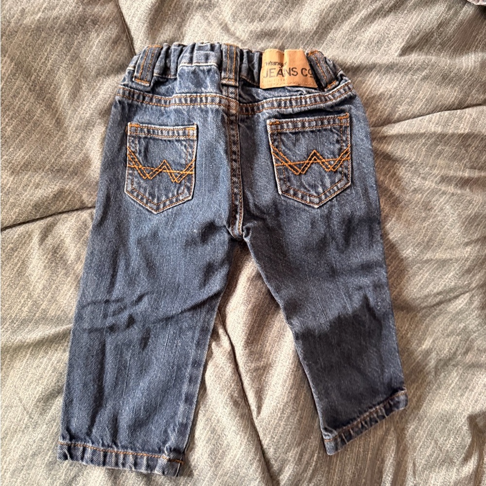 Wrangler Baby Dark Blue Denim Jeans with Back Pocket Stitching